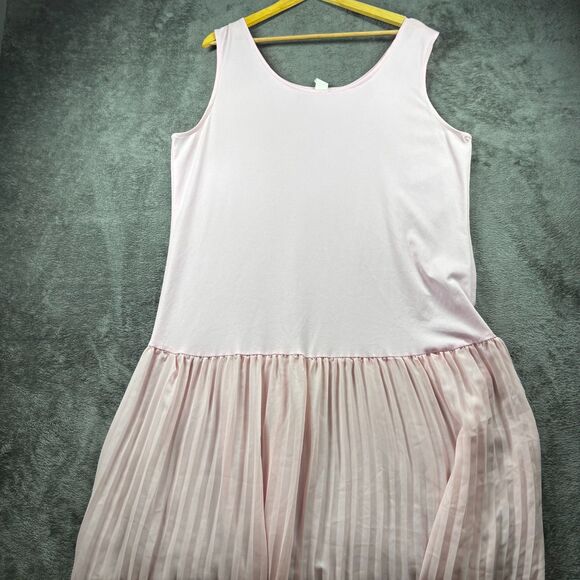 Vintage 1980s Dress Two Piece Lace Pleated Secretary Pink Made in USA 18W B105 - Picture 3 of 11